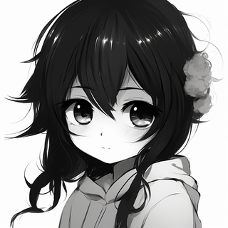Black and white anime PFP wallpaper