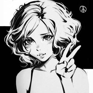 Black and white anime PFP wallpaper