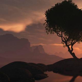 Mountain edge wallpaper