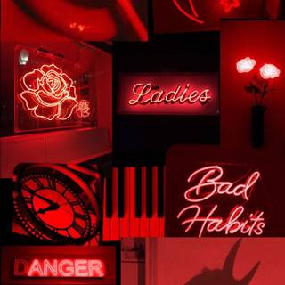 Black and red neon wallpaper