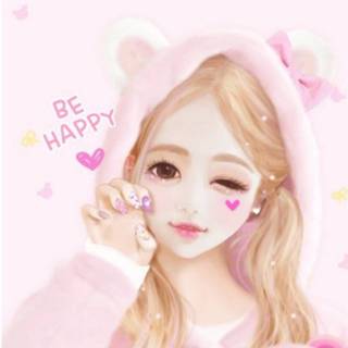 Beautiful cartoon girl phone wallpaper