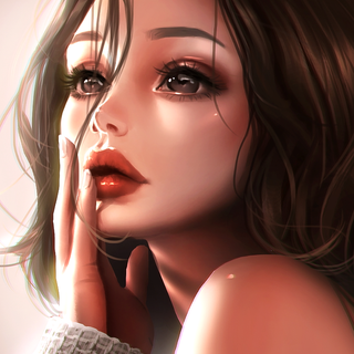 Beautiful cartoon girl phone wallpaper