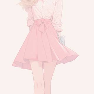 Beautiful cartoon girl phone wallpaper