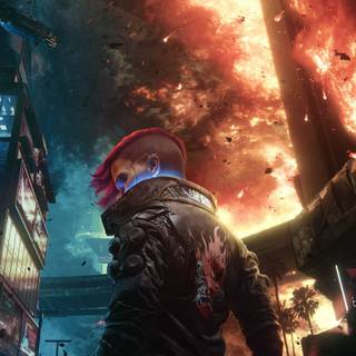 Cyberpunk 2077 anime PC wallpaper