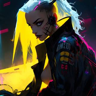 Cyberpunk 2077 anime PC wallpaper
