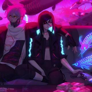 Cyberpunk 2077 anime PC wallpaper