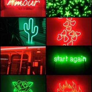 Red and green aesthetic wallpaper