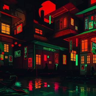 Red and green aesthetic wallpaper