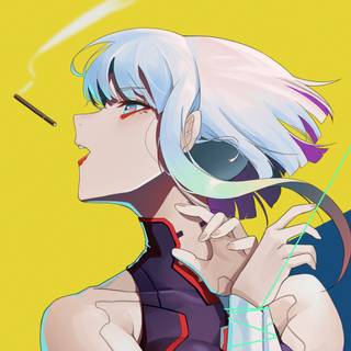 Cyberpunk 2077 anime PC wallpaper