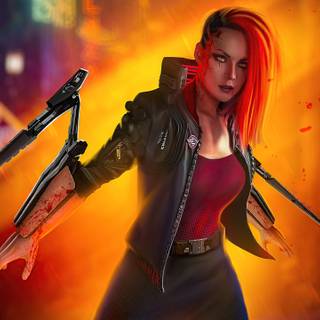 Cyberpunk 2077 anime PC wallpaper