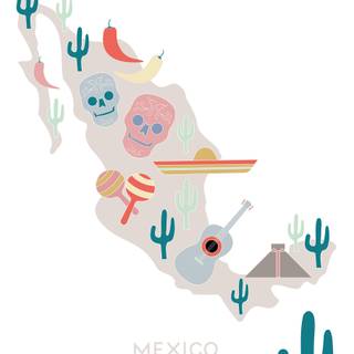 Map of Mexico wallpaper