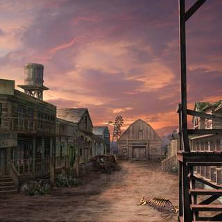 Western town wallpaper