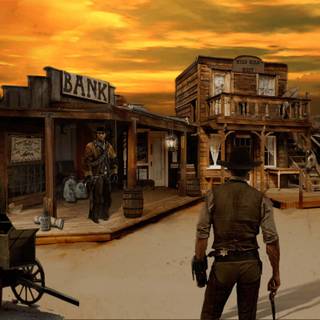 Western town wallpaper