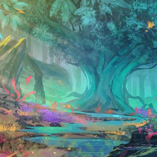 Magic forest 4k wallpaper