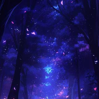 Purple magical enchanted forest wallpaper