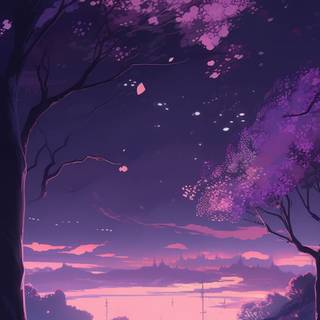 Anime purple phone wallpaper