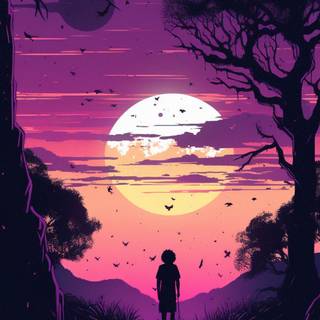 Anime purple phone wallpaper