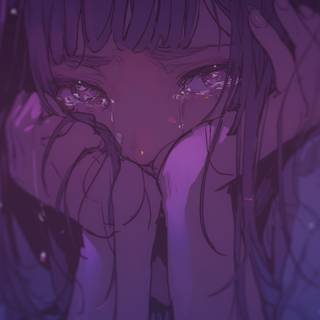 White purple anime wallpaper