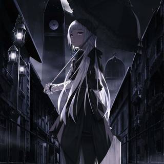 Dark anime girl phone wallpaper