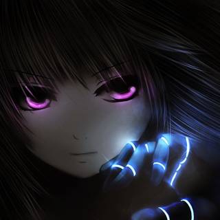 Anime girl purple and black wallpaper