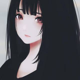 Dark anime girl phone wallpaper