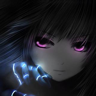 Dark purple anime aesthetic desktop wallpaper