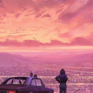 Anime cars iPhone wallpaper