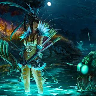 Glowing water wallpaper