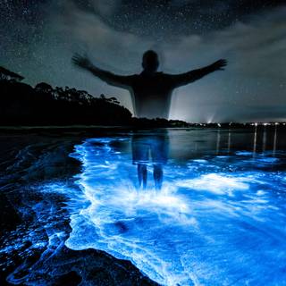 Glowing water wallpaper