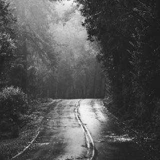 Black and white phone road wallpaper