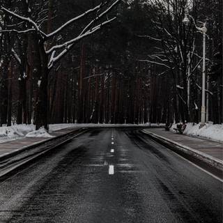 Black and white phone road wallpaper