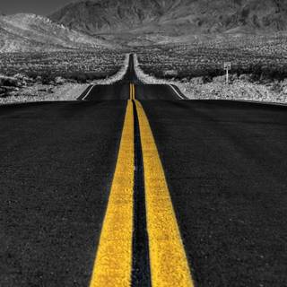 Black and white phone road wallpaper