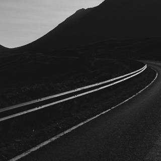 Black and white phone road wallpaper