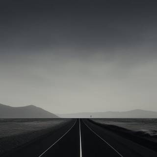 Black and white phone road wallpaper