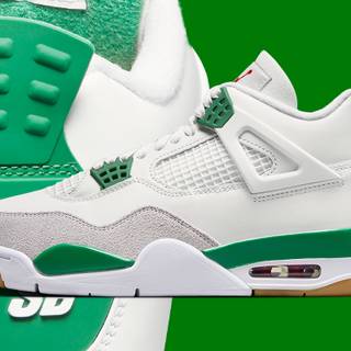 Metallic Jordan 4 desktop wallpaper