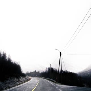 Black and white phone road wallpaper