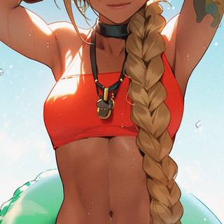 Anime muscle girl wallpaper