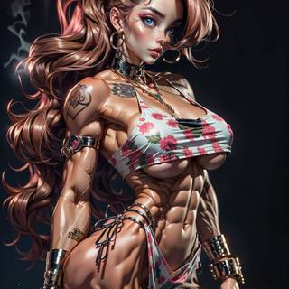 Anime muscle girl wallpaper