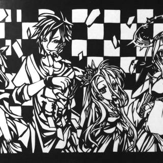 Anime gaming white wallpaper