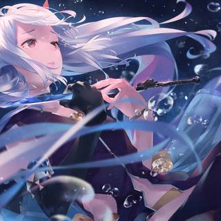 Anime gaming white wallpaper