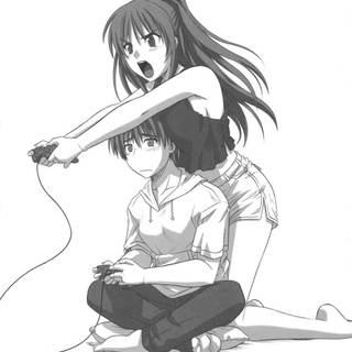 Anime gaming white wallpaper