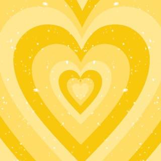 Yellow cute hearts wallpaper