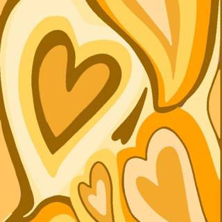 Yellow cute hearts wallpaper