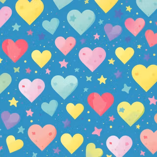 Yellow cute hearts wallpaper