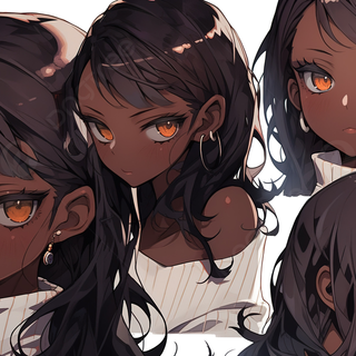 Black skin anime girl wallpaper