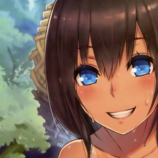 Black skin anime girl wallpaper