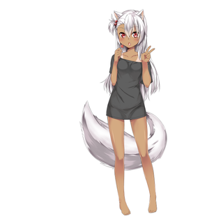 Black skin anime girl wallpaper