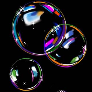 Metallic bubbles floating wallpaper