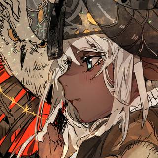 Black skin anime girl wallpaper