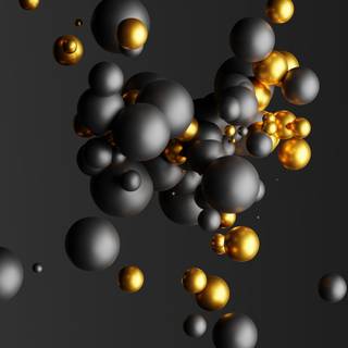 Metallic bubbles floating wallpaper